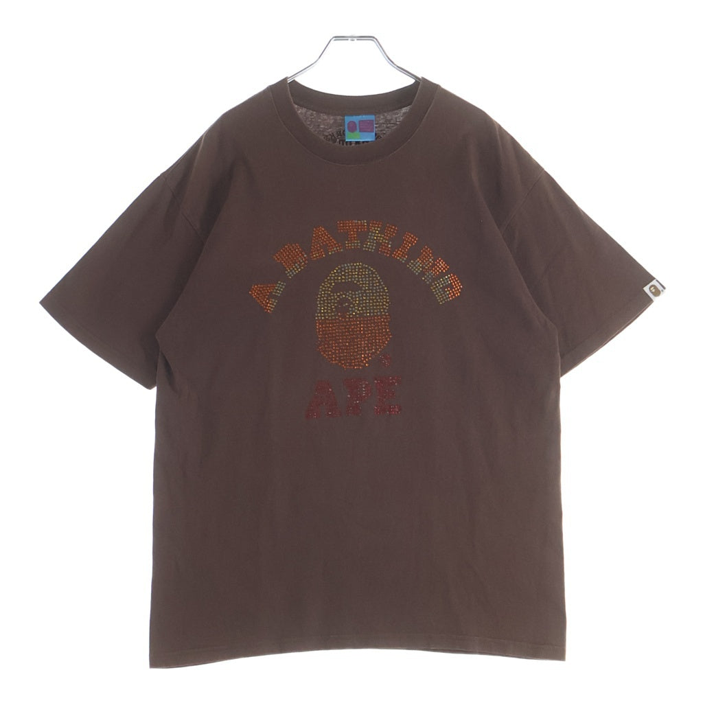 A BATHING APE(アベイシングエイプ) Color Stone College Relaxed Fit Tee カラー ストーン スワロフスキー カレッジ リラックスド フィット クルーネック半袖Tシャツ カットソー