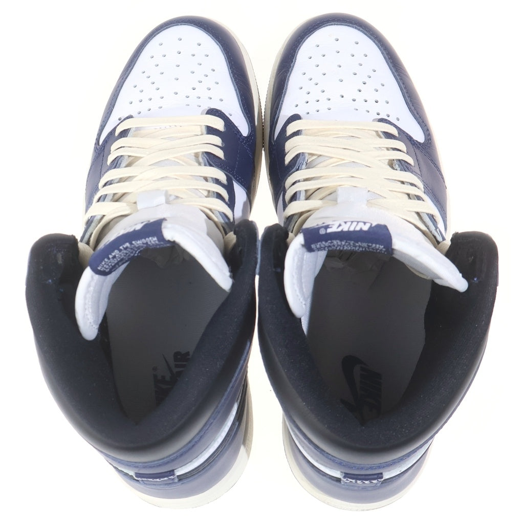 NIKE(ナイキ) AIR JORDAN 1 RETRO HIGH OG MIDNIGHT NAVY エアジョーダン1 ミッドナイトネイビー ハイカットスニーカー ネイビー/ホワイト US9/27cm DZ5485-401