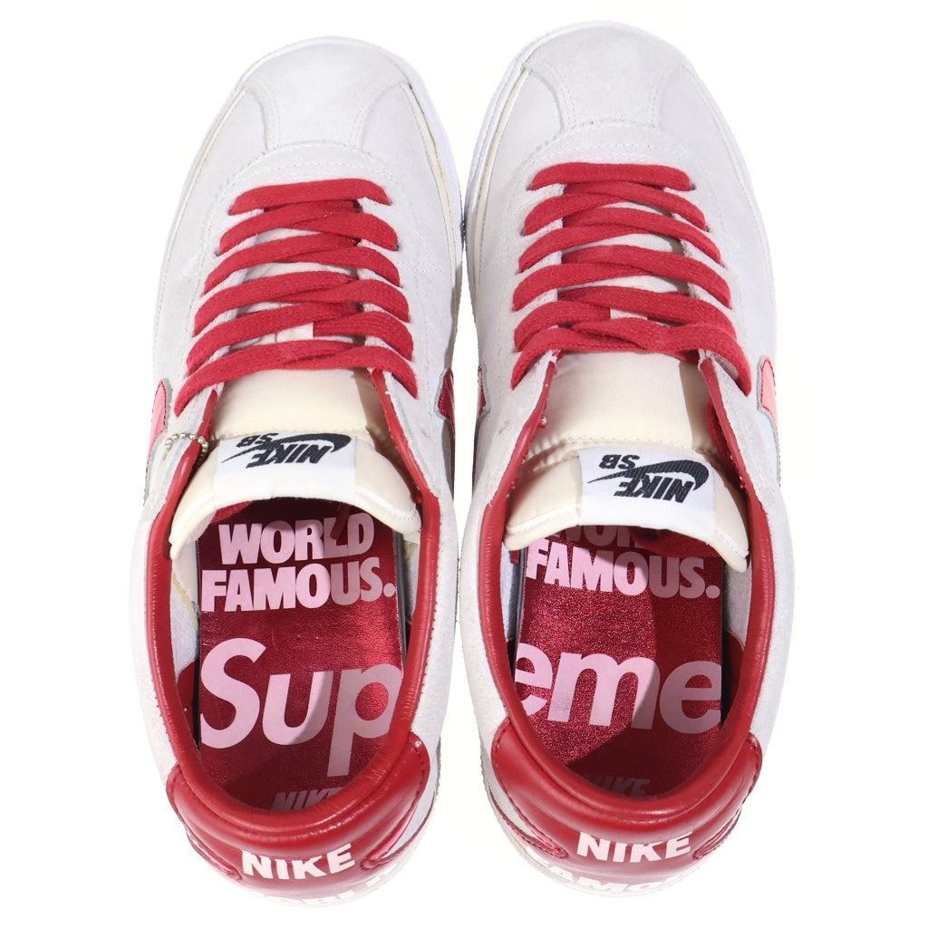 NIKE(ナイキ) 【観賞用 2008年製】09SS ×Supreme Zoom Bruin SB シュプリーム ズームブルイン エスビー ローカットスニーカー グレー/レッド US9.5/27.5cm 363319-161