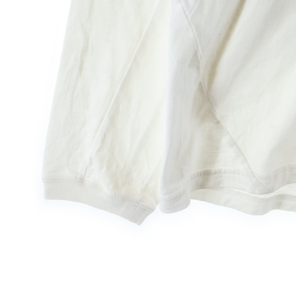 GOODENOUGH(グッドイナフ) 00s パッチワーク フロントGロゴ クルーネック 長袖Tシャツ カットソー ホワイト