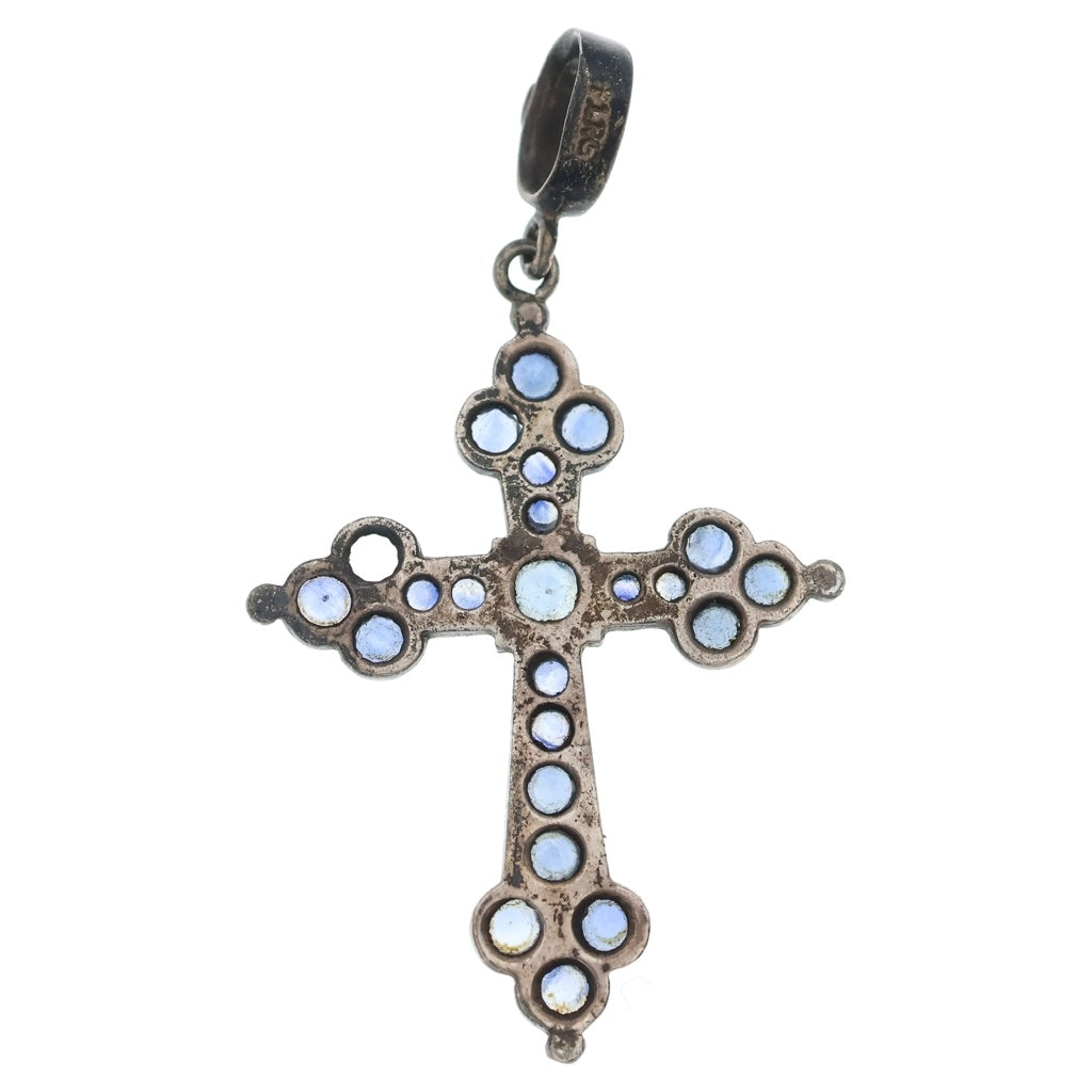 Loree Rodkin(ローリーロドキン) LARGE GOTHIC CROSS PENDANT オニキス ラージゴシッククロスペンダント ブルー/シルバー レディース