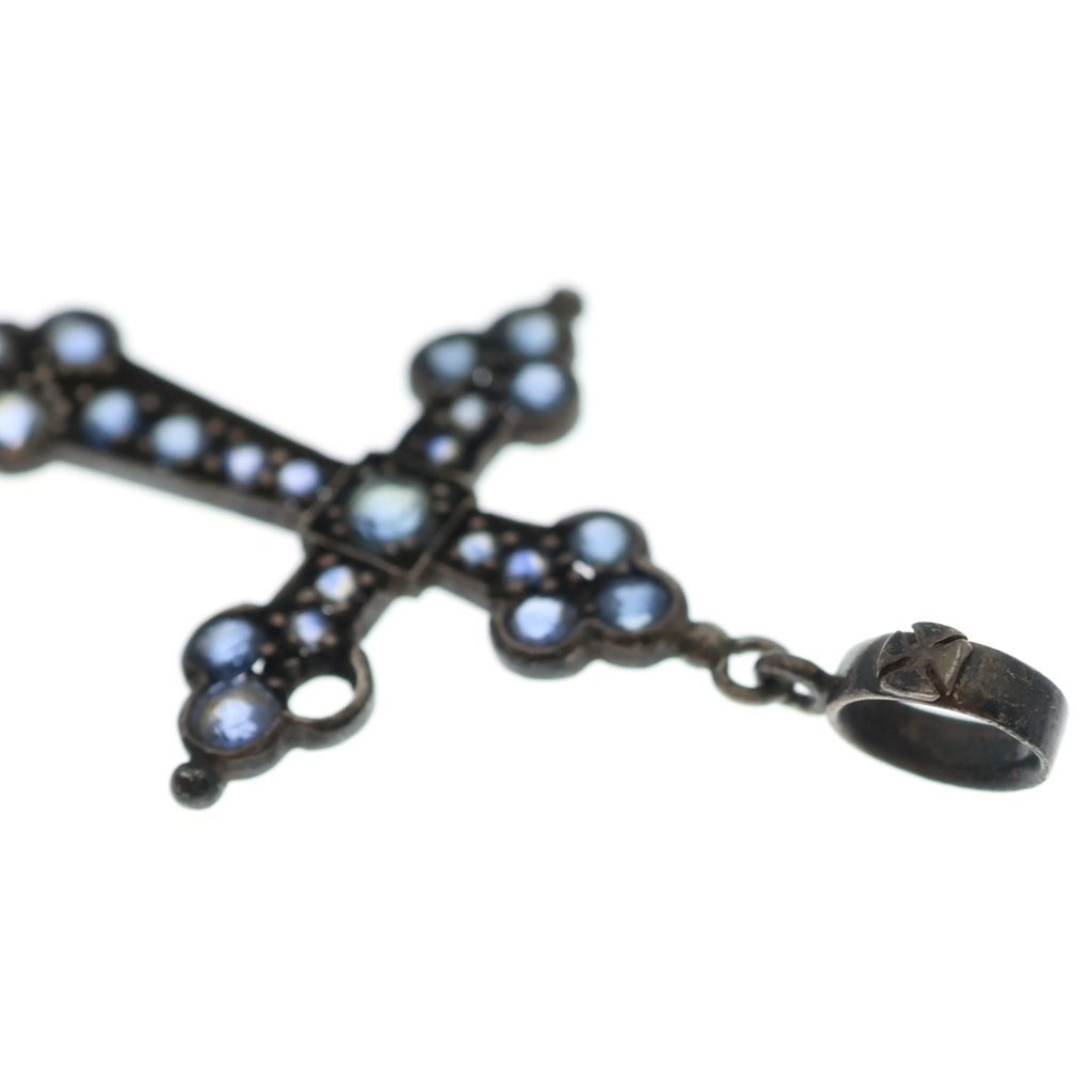 Loree Rodkin(ローリーロドキン) LARGE GOTHIC CROSS PENDANT オニキス ラージゴシッククロスペンダント ブルー/シルバー レディース