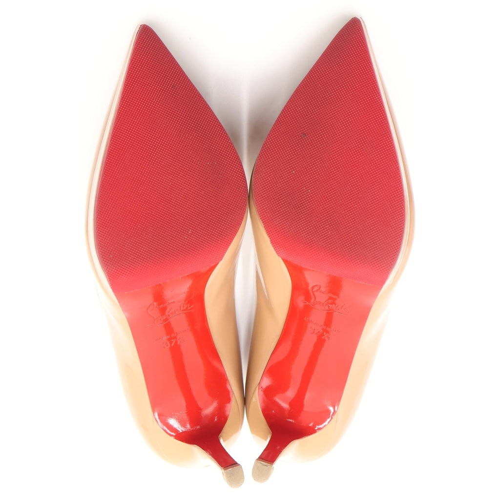 CHRISTIAN LOUBOUTIN(クリスチャンルブタン) PIGALLE PLATO 100 PATENT ポインテッドトゥ パテントレザーパンプス ベージュ ハイヒール 3160512 レディース