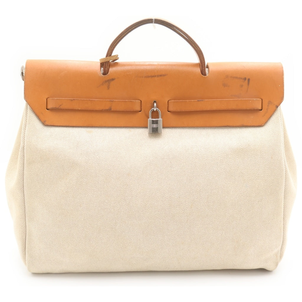 HERMES(エルメス) エールバッグPM トワルオフシェ ヴァッシュハンター キャメル ハンドバッグ トートバッグ ベージュ/ブラウン レディース