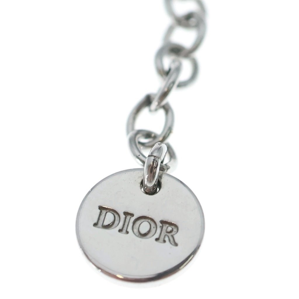 Christian Dior(クリスチャンディオール) Petit CDロゴ ラインストーン ネックレス ペンダント チェーン シルバー N2241WOMCY_D001