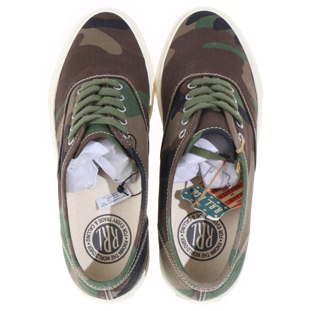 RRL(ダブルアールエル) × Ralph Lauren Ron Herman別注 NEW NORFOLK ラルフローレン ロンハーマン ウッドランドカモ柄 ローカットスニーカー カーキ