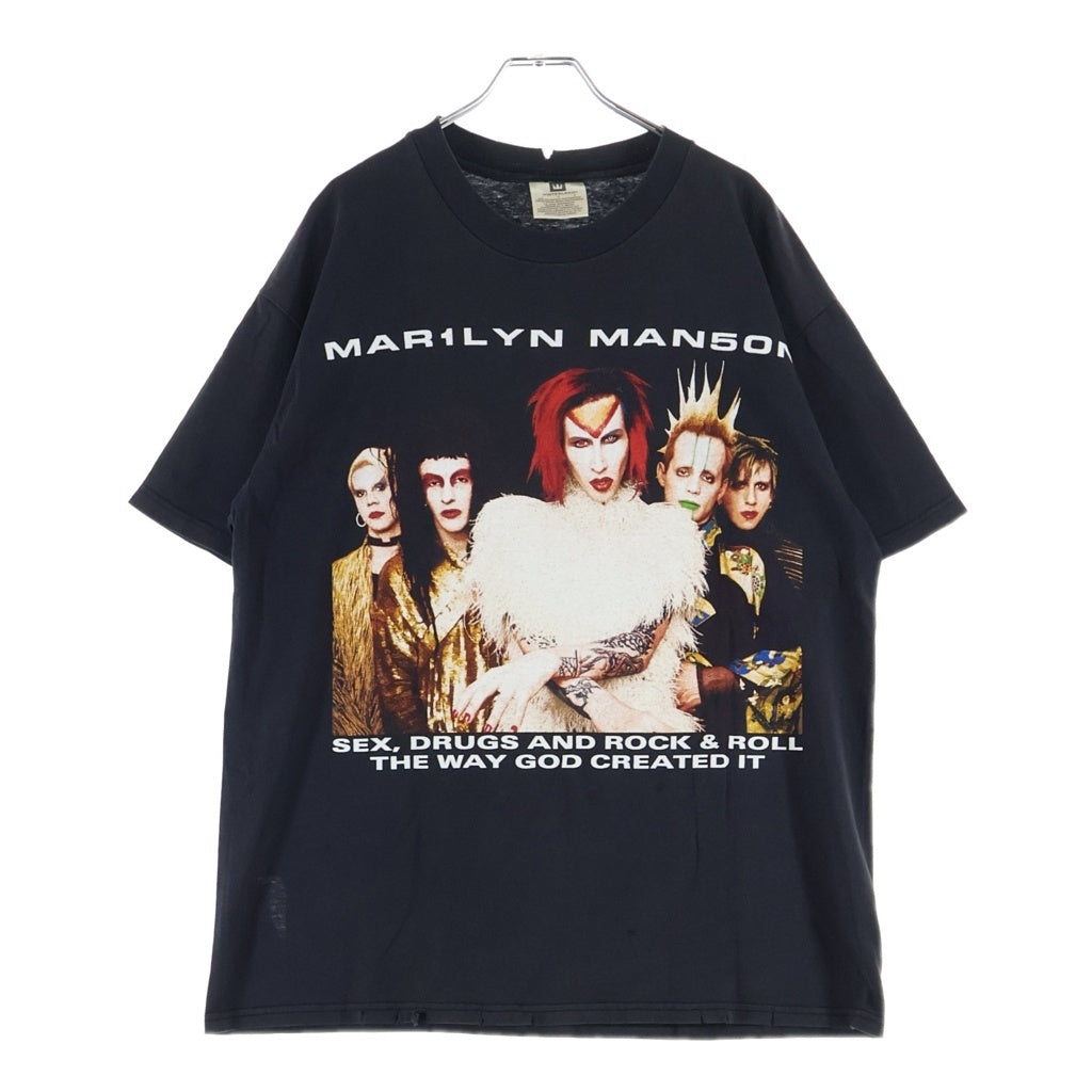 VINTAGE(ヴィンテージ) 90s MARILYN MANSON Rock Is Dead Tour マリリンマンソン ロックイズデッド ツアー 両面プリント 半袖Tシャツ カットソー ブラック