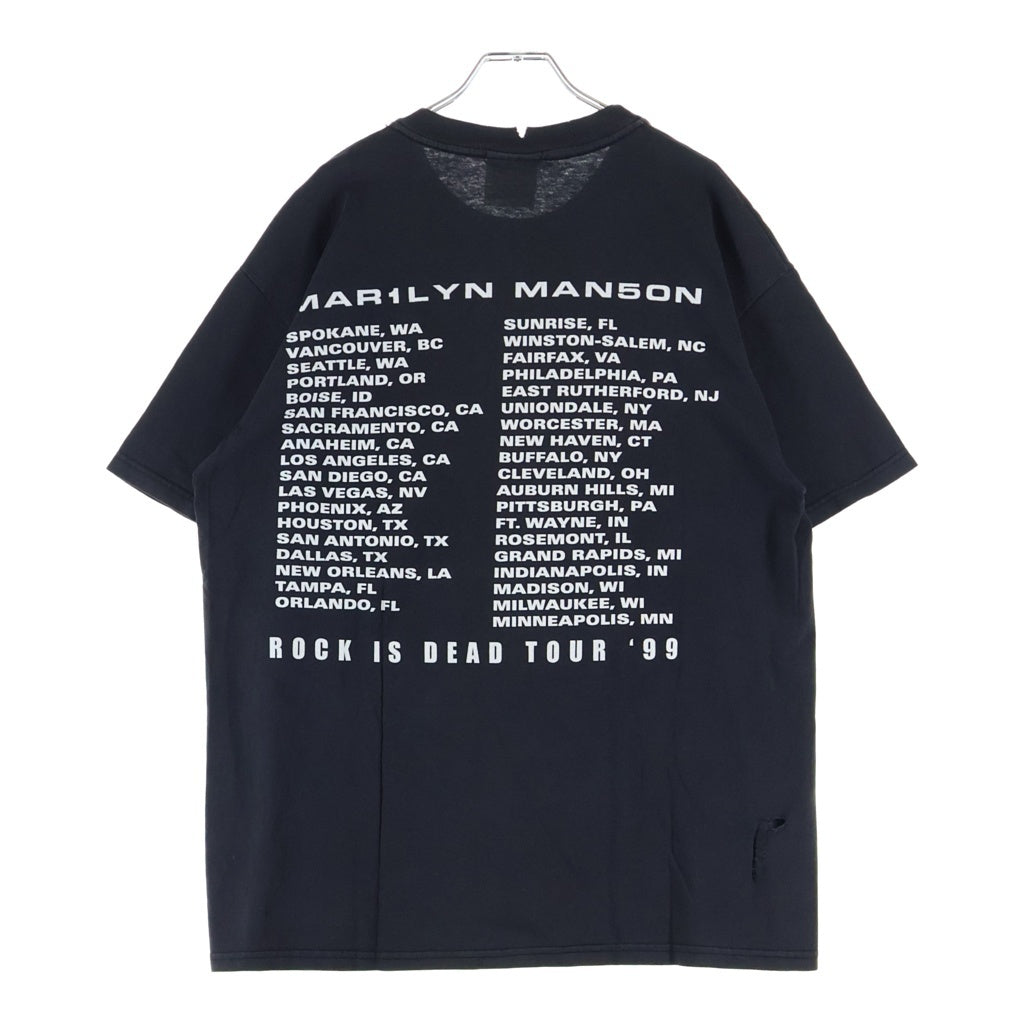 VINTAGE(ヴィンテージ) 90s MARILYN MANSON Rock Is Dead Tour マリリンマンソン ロックイズデッド ツアー 両面プリント 半袖Tシャツ カットソー ブラック