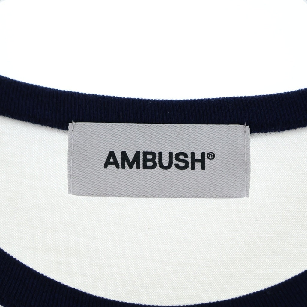 AMBUSH(アンブッシュ) Art Club グラフィック リンガー フロントプリント 半袖Tシャツ カットソー ホワイト 12115326