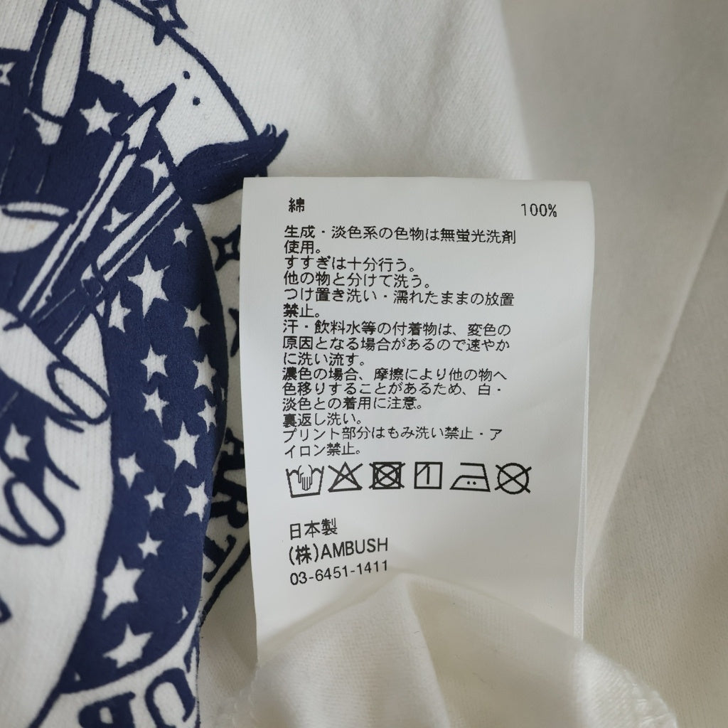 AMBUSH(アンブッシュ) Art Club グラフィック リンガー フロントプリント 半袖Tシャツ カットソー ホワイト 12115326