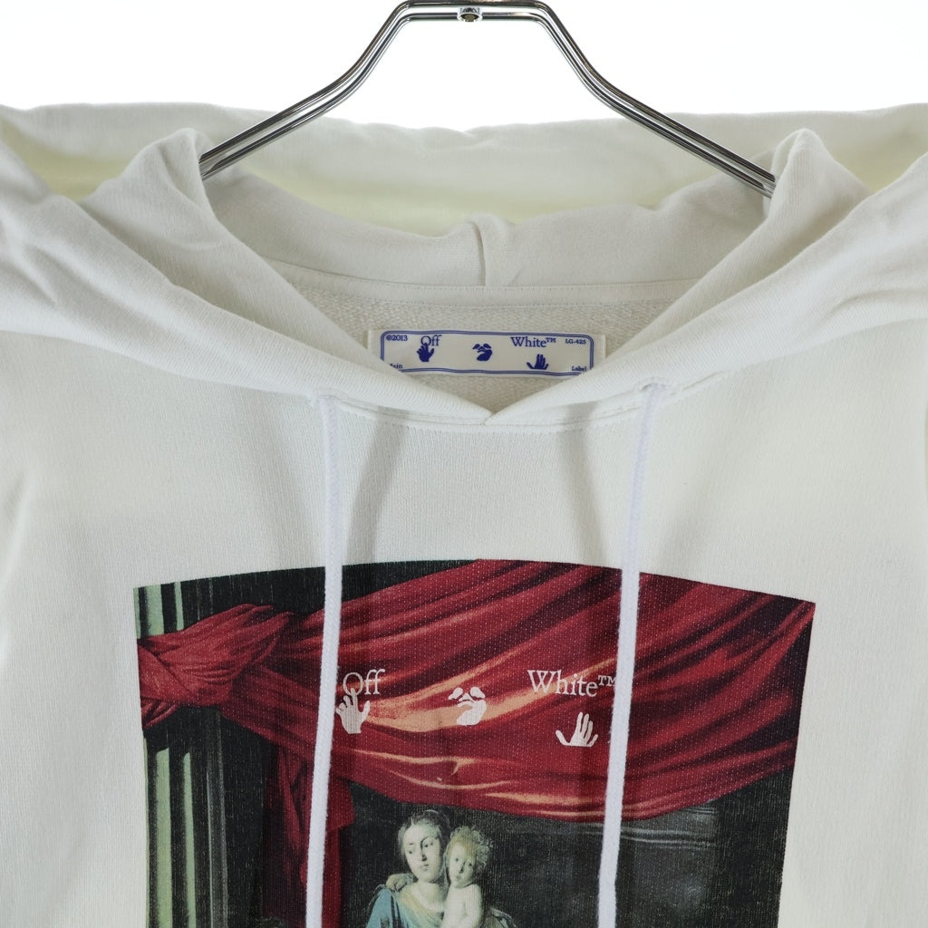 OFF-WHITE(オフホワイト) 20AW CARAVAGGIO PAINTING OVER HOODIE カラバッジョ ペインティング オーバー フーディー 両面プリント プルオーバーパーカー ホワイト OMBB037E20FLE003