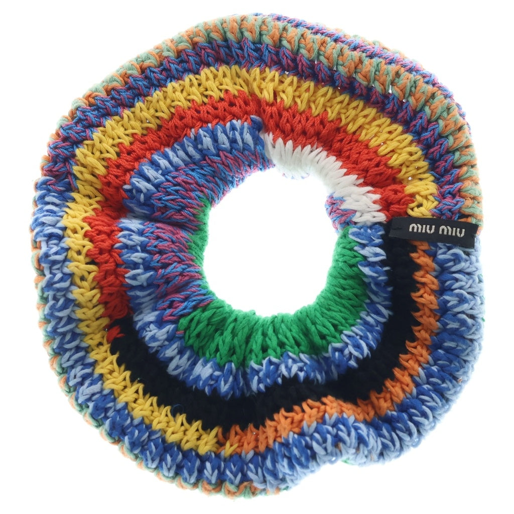 miumiu(ミュウミュウ) Multicolor Crochet Scrunchie マルチカラー クロシェシュシュ マルチ レディース