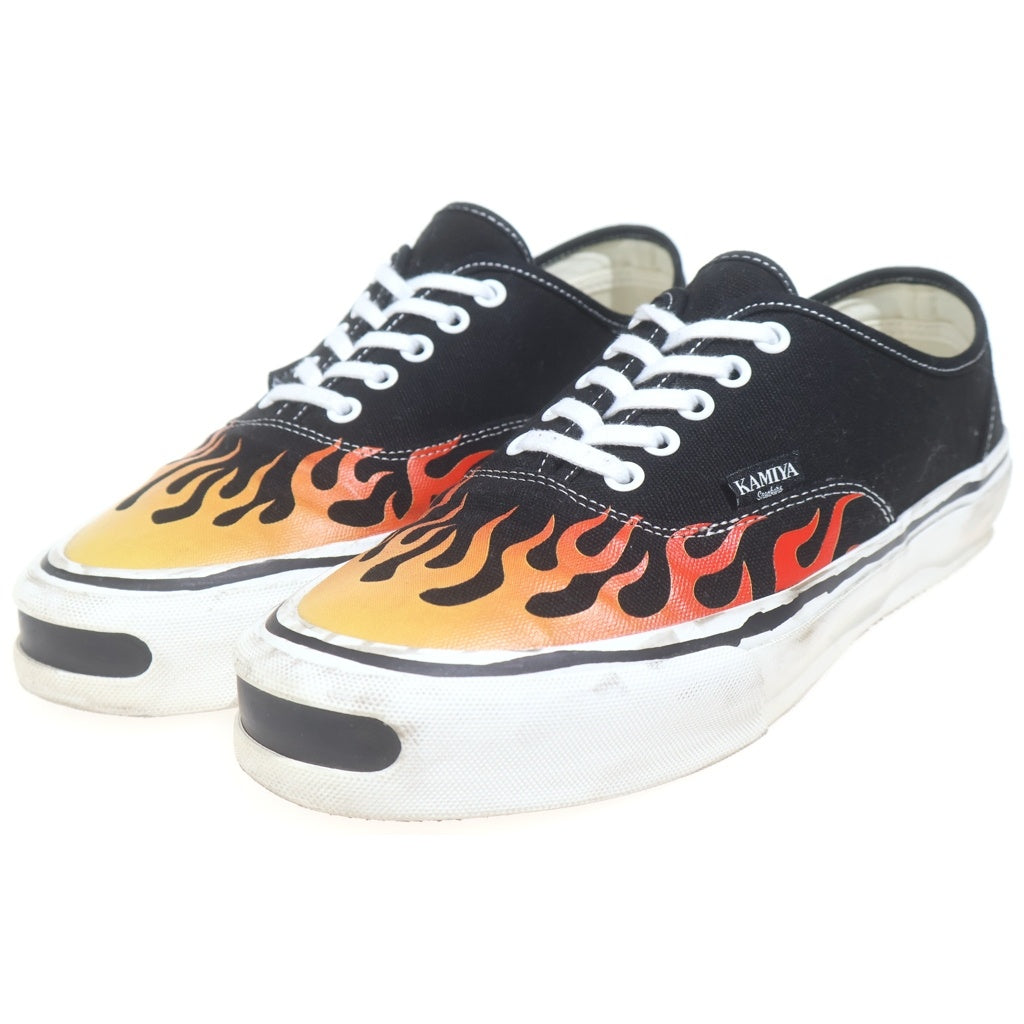 KAMIYA(カミヤ) Herc Fire Pattern Vulcanized Sneaker ファイヤーパターン ローカットスニーカー ブラック G14FW702