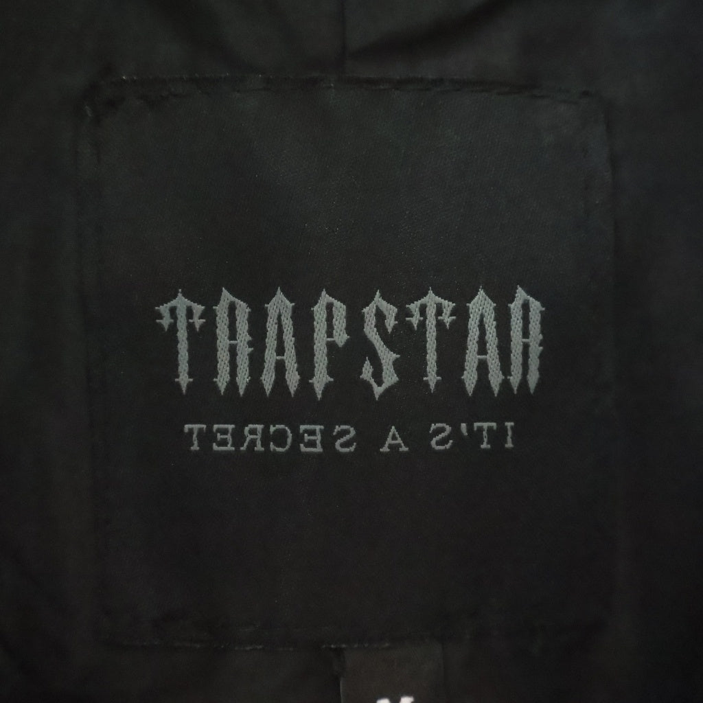 TRAPSTAR(トラップスター) ロゴプレート 中綿 フーデッド ダウンジャケット ブラック