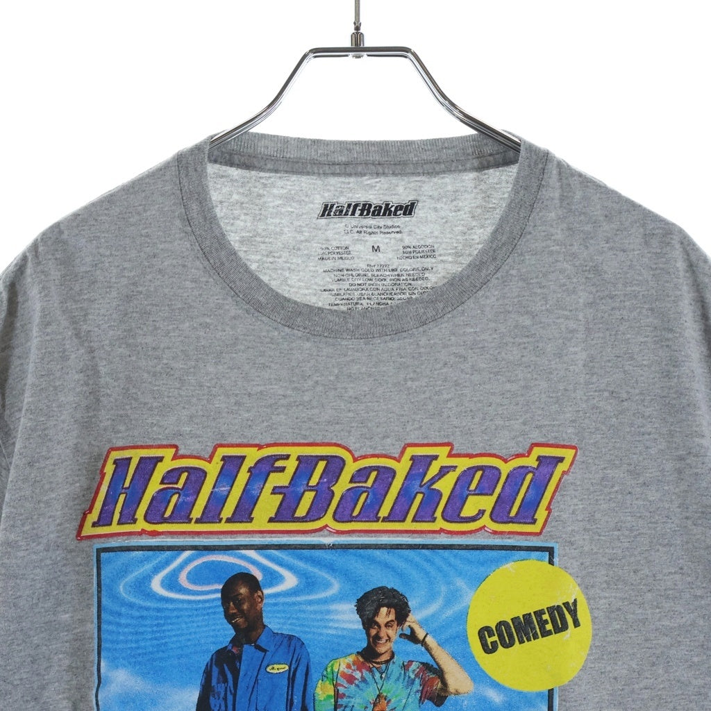 NO BRAND(ノーブランド) Half Baked オフィシャル グラフィックプリント クルーネック 半袖Tシャツ カットソー グレー