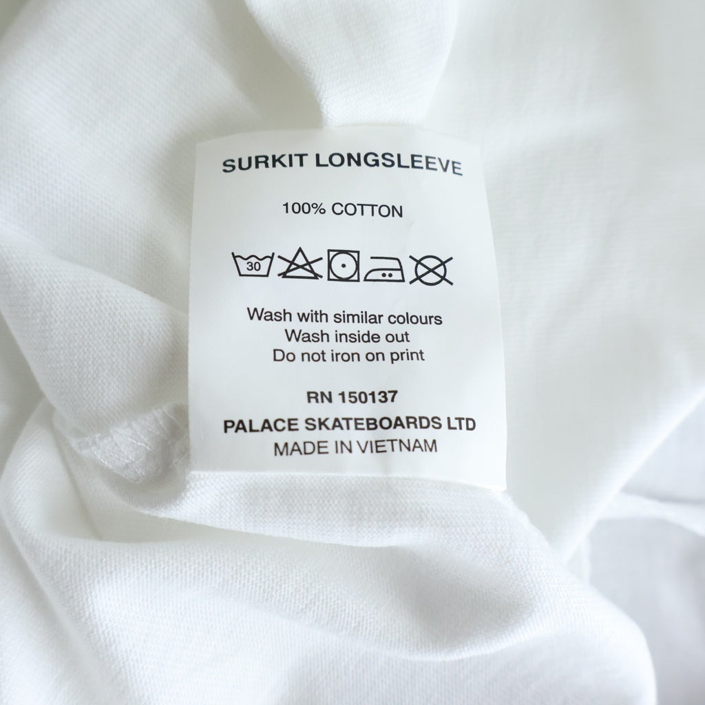 Palace Skateboards(パレススケートボーズ) 18AW SURKIT LONGSLEEVE サーキットロゴ 蓄光 クルーネック ロングスリーブ 長袖Tシャツ カットソー ホワイト P14LS020
