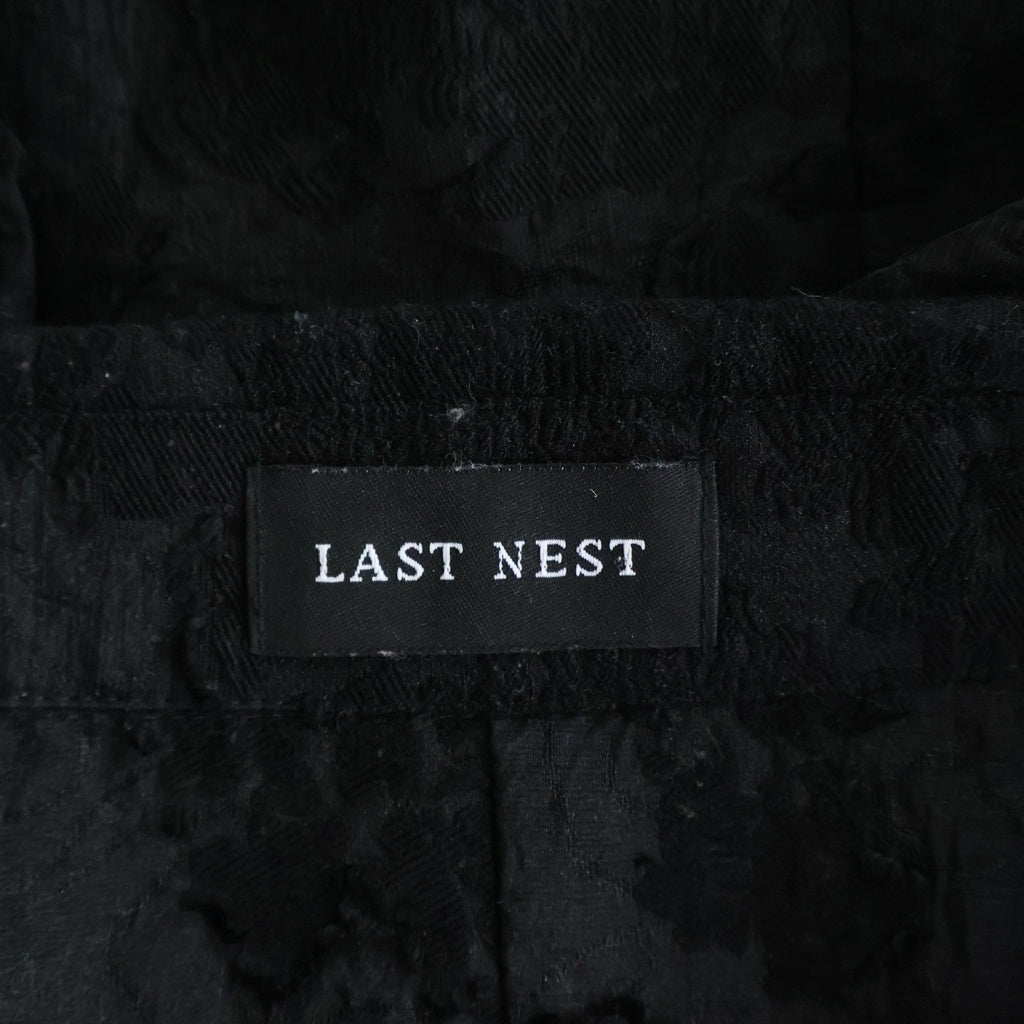 LAST NEST(ラスト ネスト) Black Flowers L/S Shirt フラワー総柄刺繍 クロスボダン 長袖シャツ ブラック