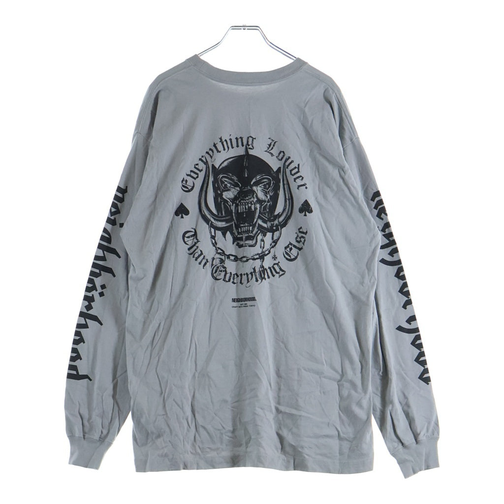 NEIGHBORHOOD(ネイバーフッド) 20AW × MOTORHEAD L/S Tee モーターヘッド グラフィックロゴプリント クルーネック 長袖Tシャツ カットソー グレー