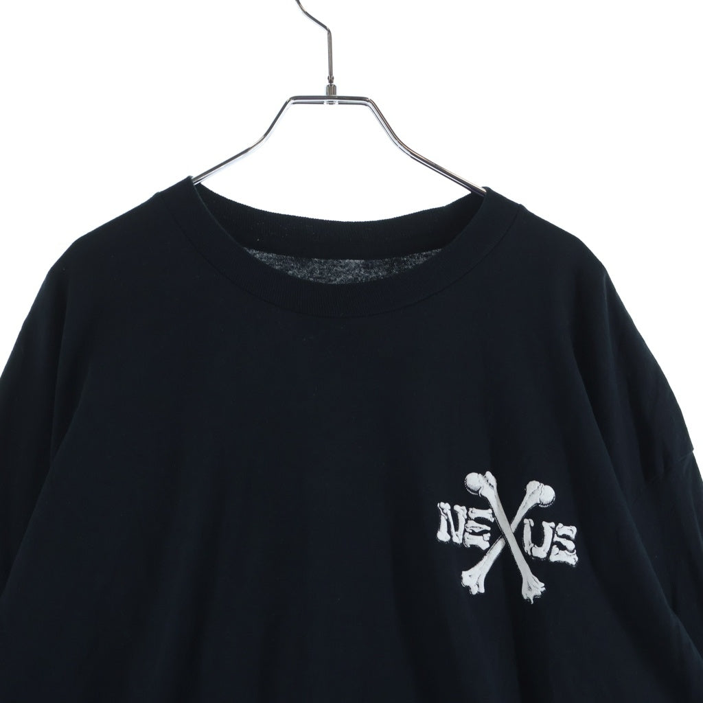 NEXUS7(ネクサスセブン) Bones L/S Tee ボーンズ プリント クルーネック 長袖Tシャツ カットソー ブラック RRS-NSM-T0B