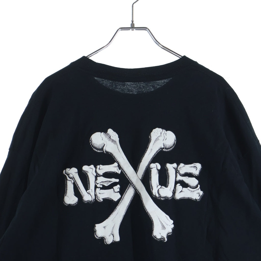 NEXUS7(ネクサスセブン) Bones L/S Tee ボーンズ プリント クルーネック 長袖Tシャツ カットソー ブラック RRS-NSM-T0B