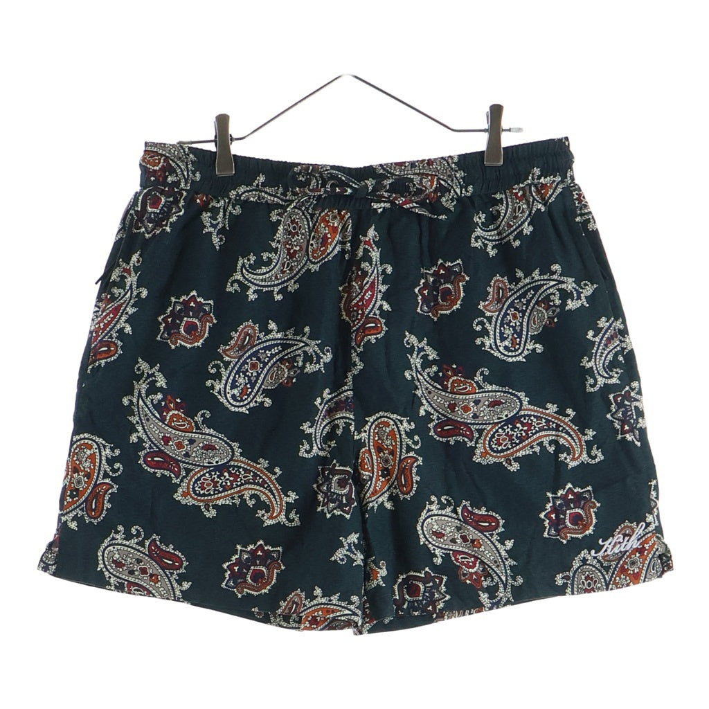 KITH(キス) 21SS Silk Cotton Printed Active Shorts ペイズリー柄 シルクショーツ ハーフパンツ グリーン 21-032-060-0012-2-0
