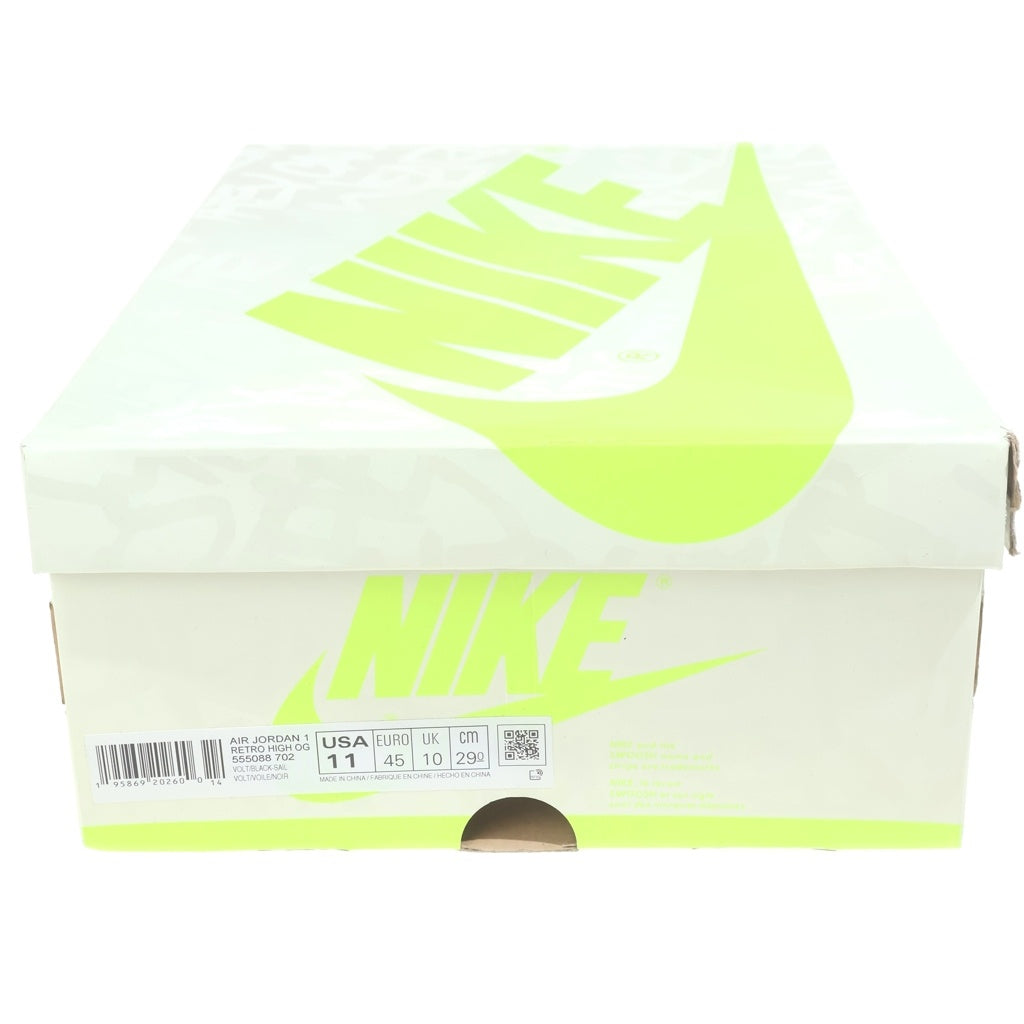 NIKE(ナイキ) AIR JORDAN1 HIGH OG VOLT エアジョーダン1 ボルト ハイカットスニーカー イエロー/ホワイト US11/29cm 555088-702