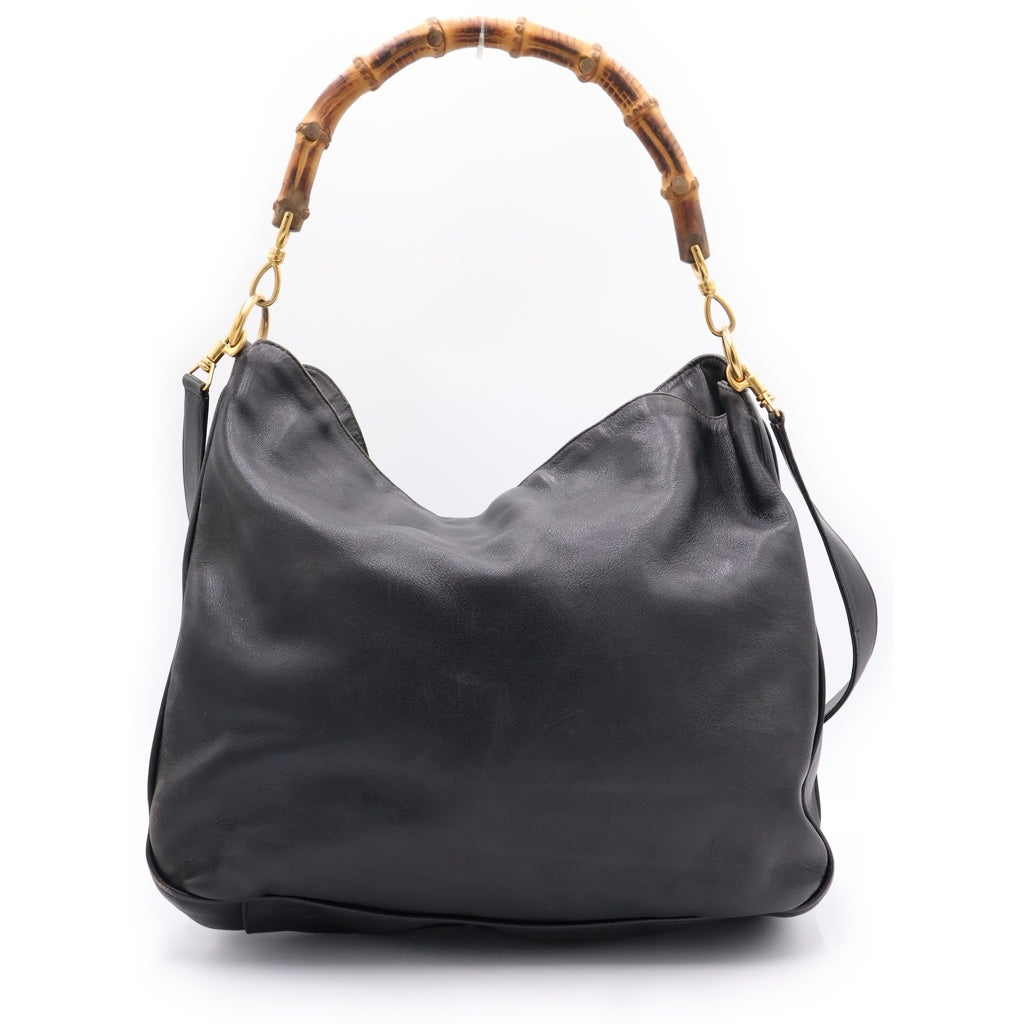 GUCCI(グッチ) 2WAY バンブー ショルダーバッグ ハンドバッグ ブラック レディース