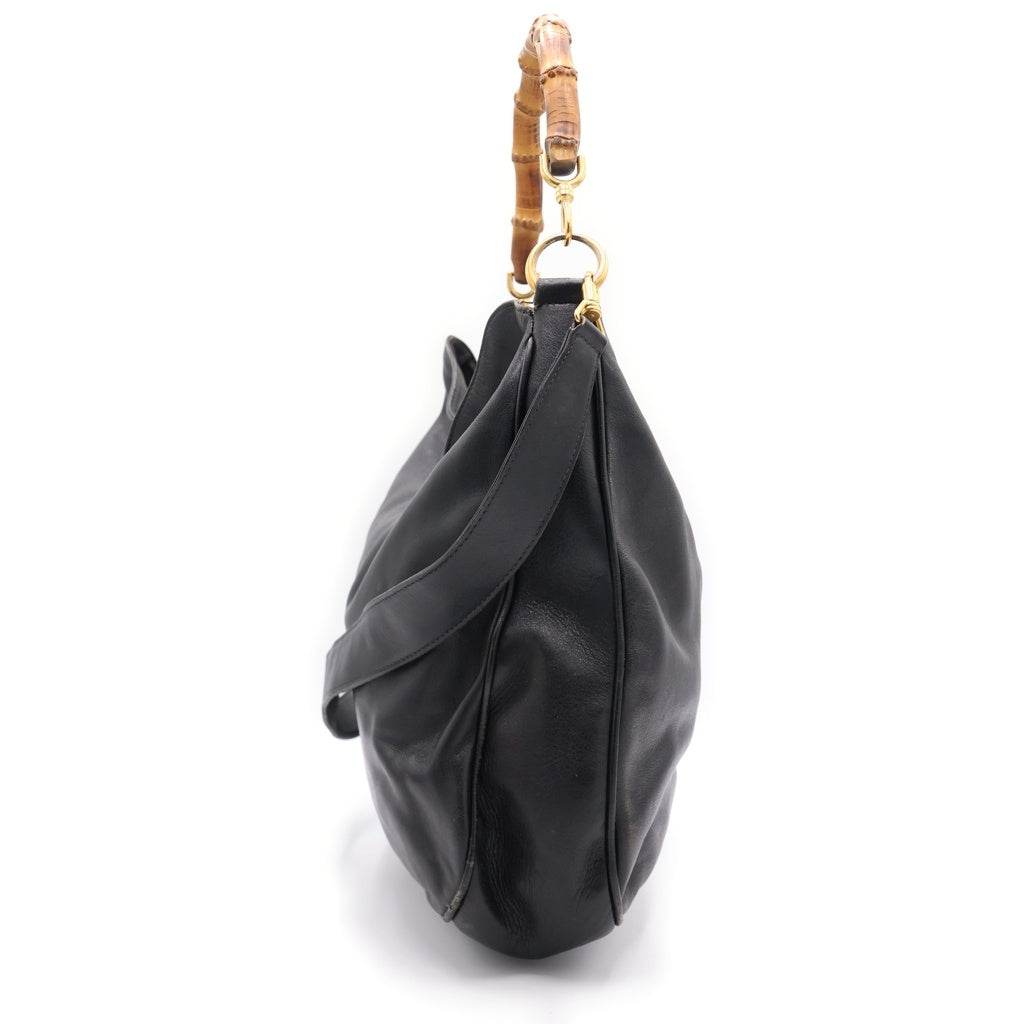 GUCCI(グッチ) 2WAY バンブー ショルダーバッグ ハンドバッグ ブラック レディース