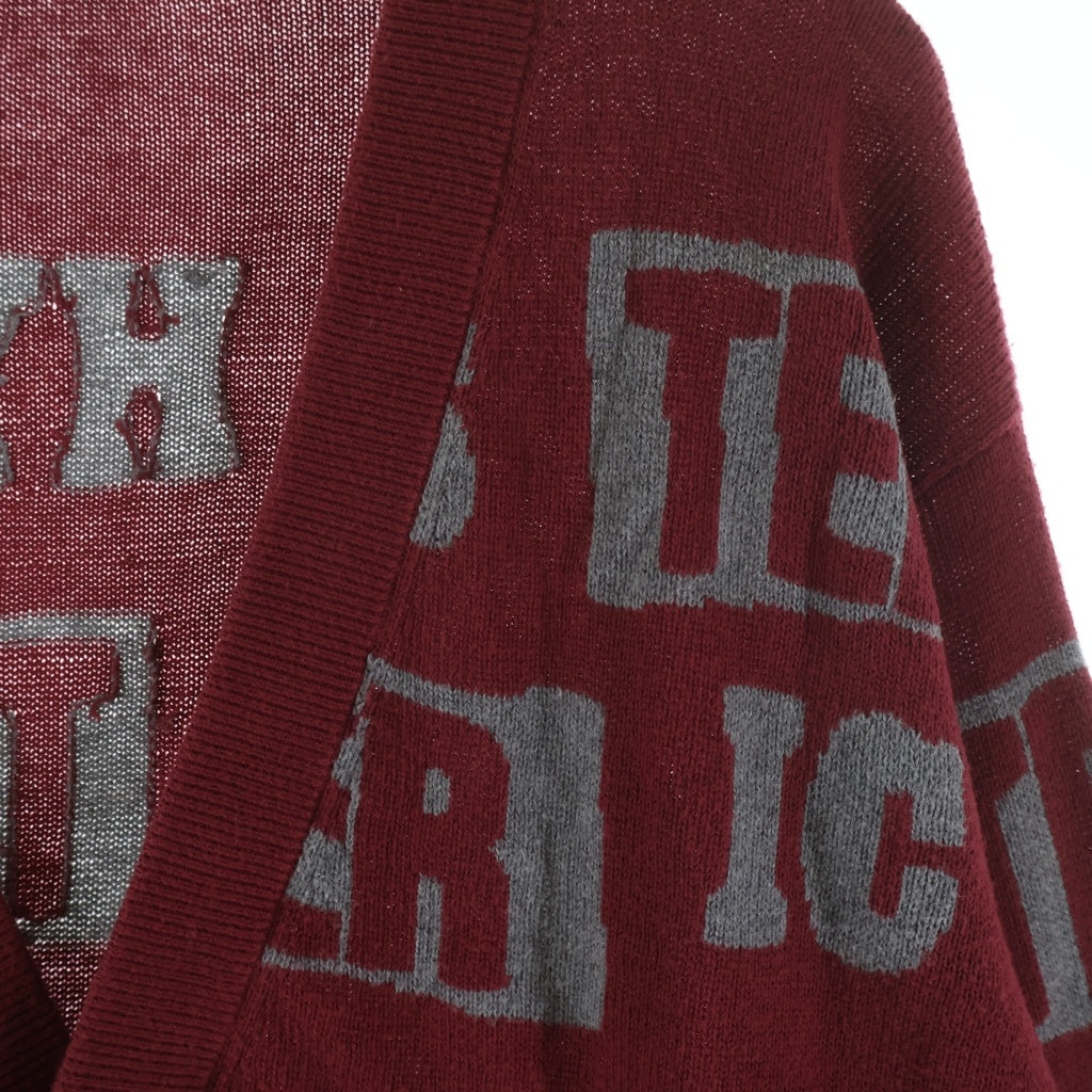 HYSTERIC GLAMOUR(ヒステリックグラマー) ロゴ刺繍 総柄 ニット カーディガン レッド 2ND-2670