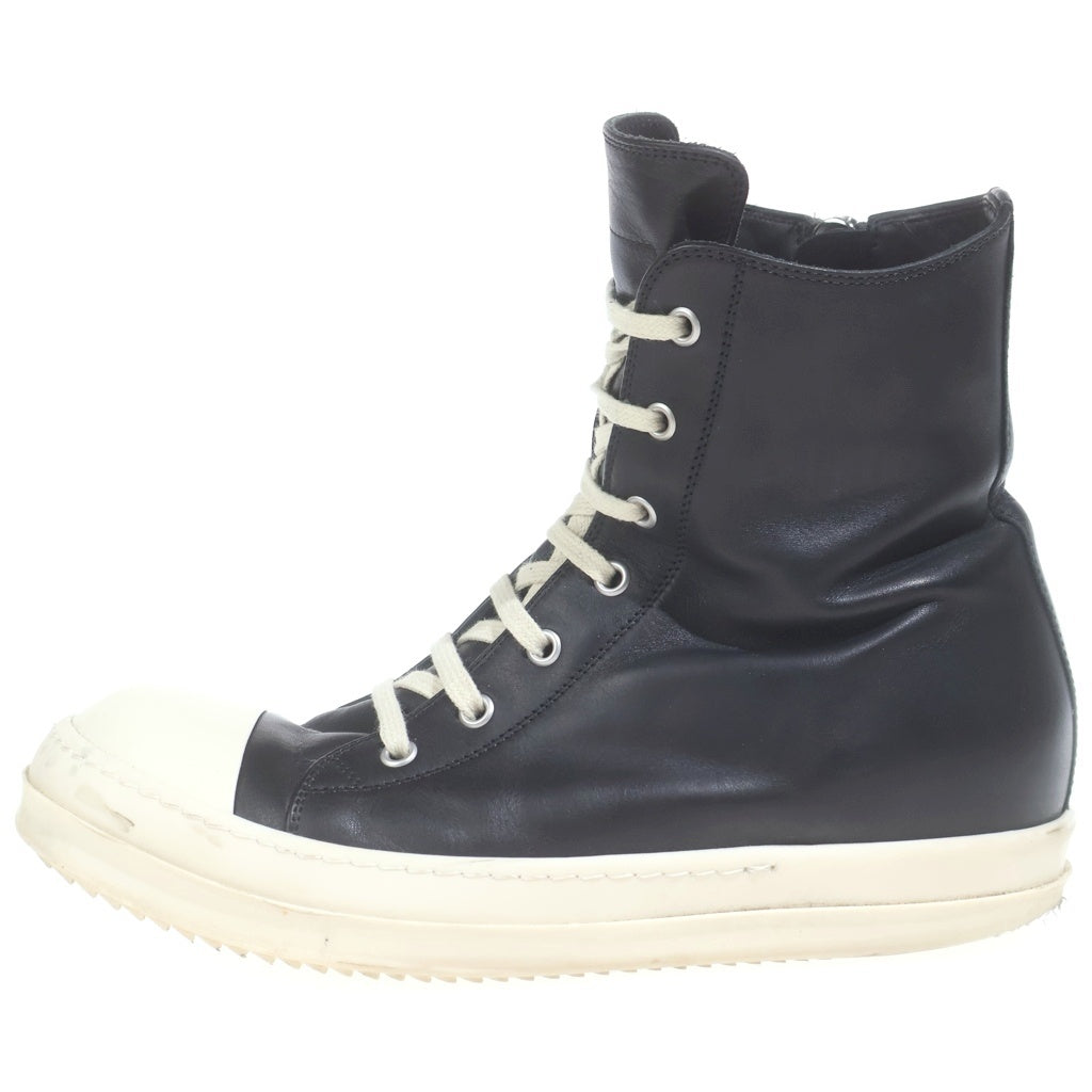 Rick Owens(リックオウエンス) 26SS SNEAKERS ラモーンズ カーフレザー ハイカット スニーカー ブラック/ホワイト RU02D6890LOO