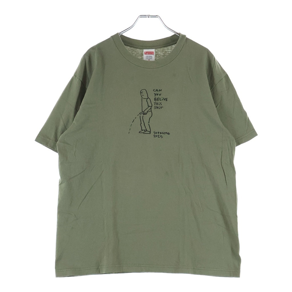 SUPREME(シュプリーム) 25SS Piss Tee ピス フロントプリント 半袖Tシャツ カットソー カーキ