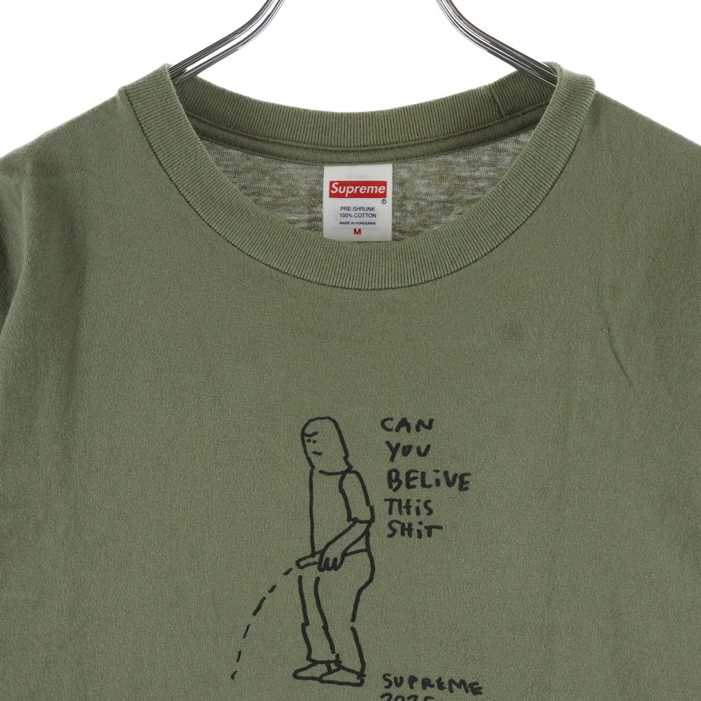 SUPREME(シュプリーム) 25SS Piss Tee ピス フロントプリント 半袖Tシャツ カットソー カーキ