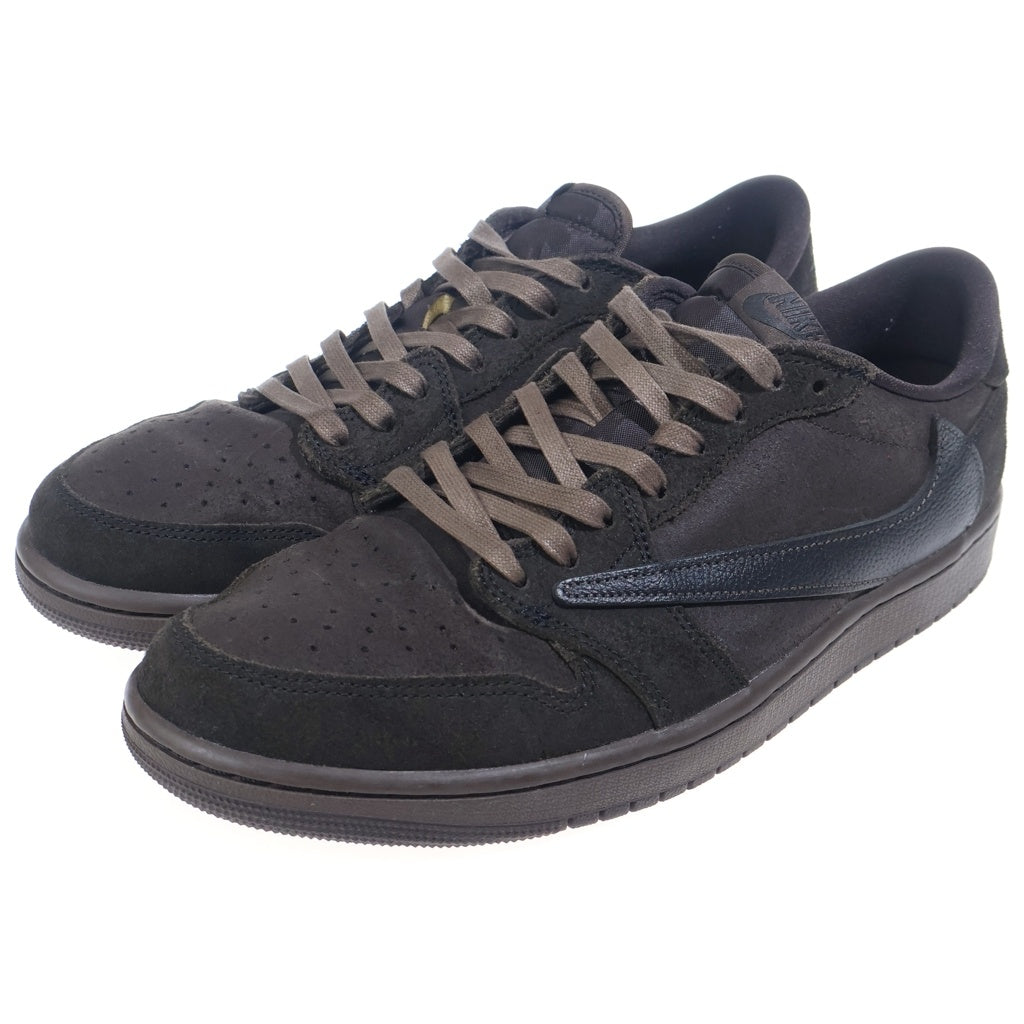 NIKE(ナイキ) ×TRAVIS SCOTT AIR JORDAN 1 LOW OG SP VELVET BROWN トラヴィススコット エアジョーダン 1 ベルベットブラウン ローカットスニーカー US10/28cm DM7866-202