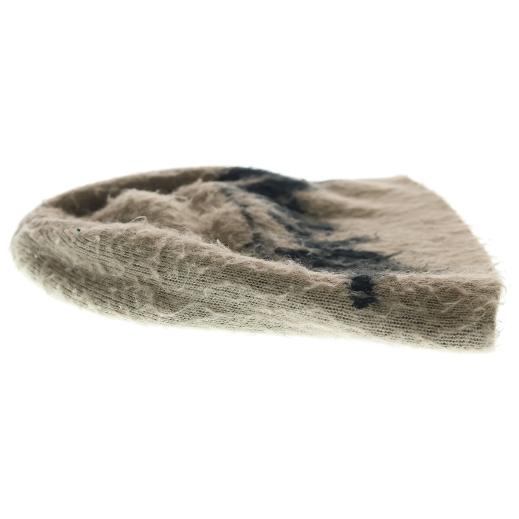 STUSSY(ステューシー) Brushed Out Skullcap ブラッシュアウト ロゴ スカルキャップ ビーニー ニット帽 カーキ