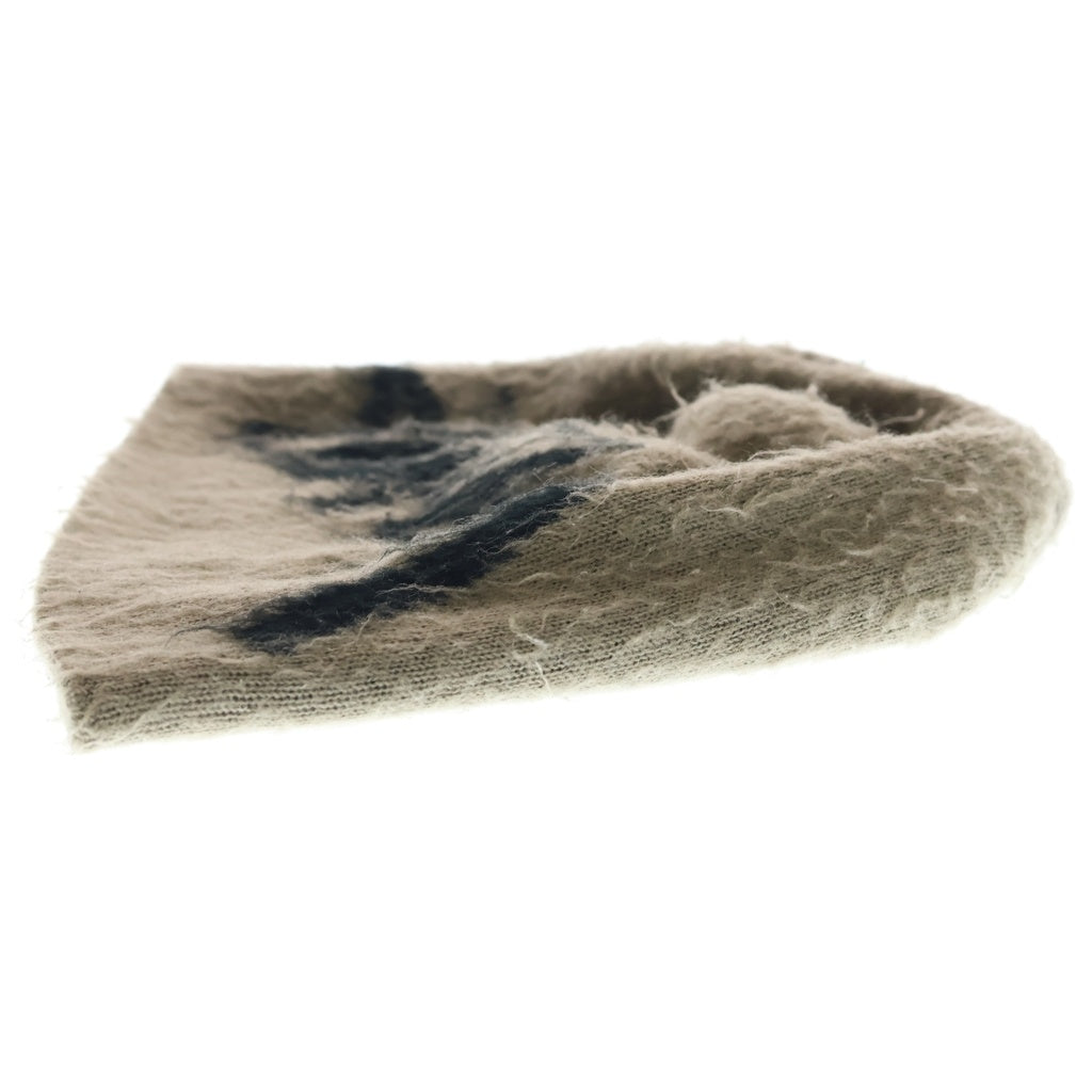 STUSSY(ステューシー) Brushed Out Skullcap ブラッシュアウト ロゴ スカルキャップ ビーニー ニット帽 カーキ