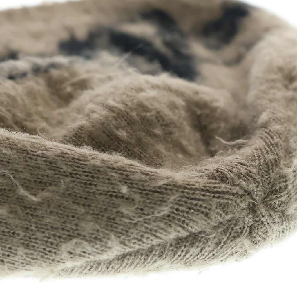 STUSSY(ステューシー) Brushed Out Skullcap ブラッシュアウト ロゴ スカルキャップ ビーニー ニット帽 カーキ