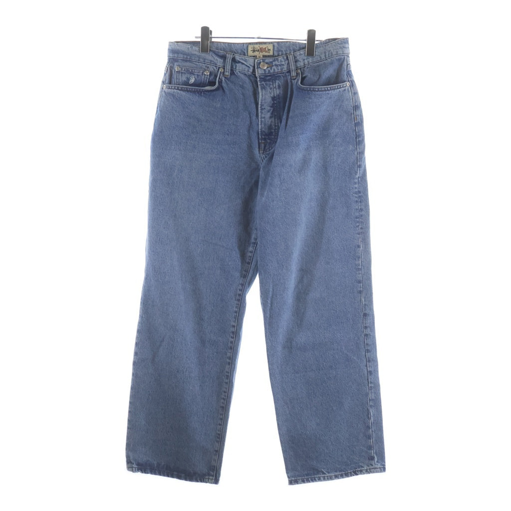 STUSSY(ステューシー) BIG OL JEAN DENIM ロゴパッチ ボタンフライ ストレート デニムパンツ インディゴ