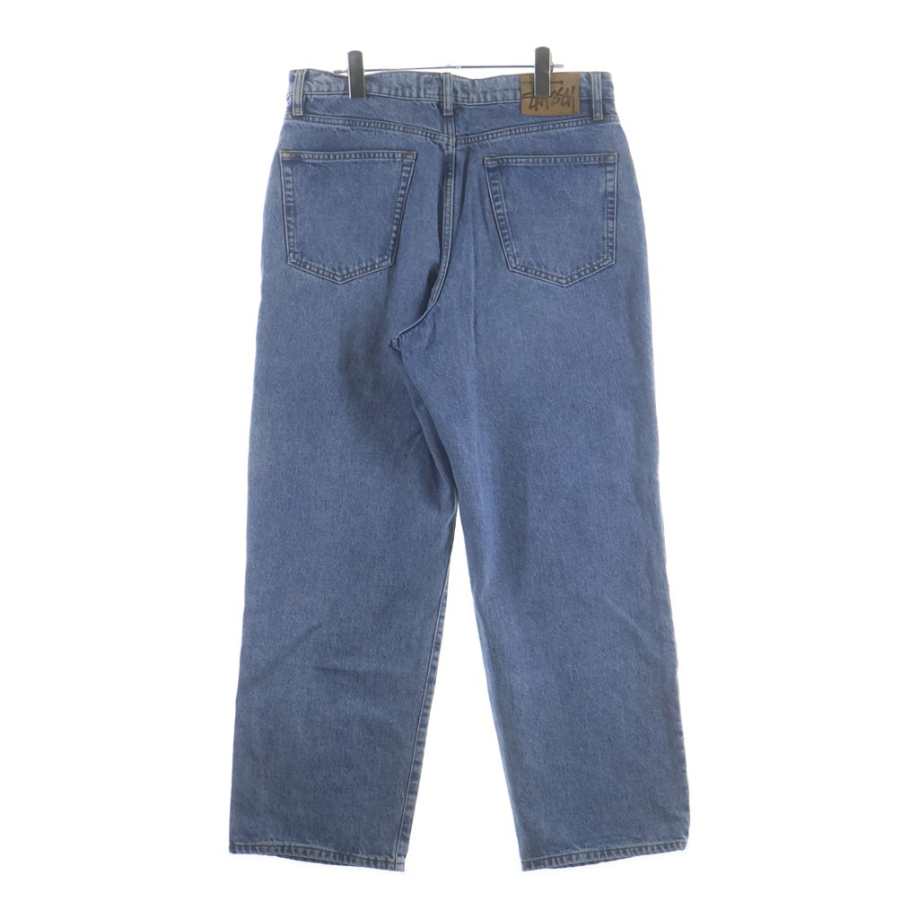 STUSSY ステューシー BIG OL JEAN DENIM ロゴパッチ ボタンフライ ストレート デニムパンツ インディゴ STUSSY(ステューシー) BIG OL JEAN DENIM ロゴパッチ ボタンフライ