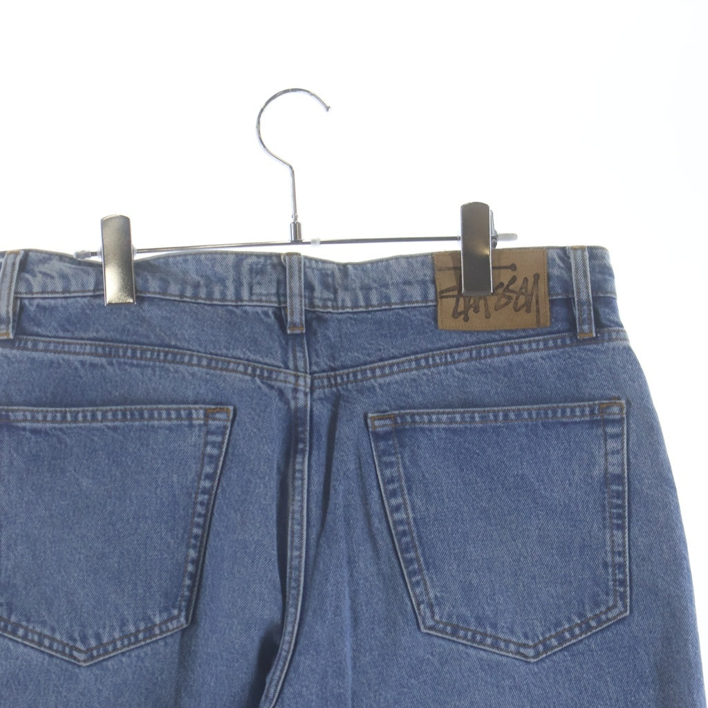 STUSSY ステューシー BIG OL JEAN DENIM ロゴパッチ ボタンフライ ストレート デニムパンツ インディゴ STUSSY(ステューシー) BIG OL JEAN DENIM ロゴパッチ ボタンフライ