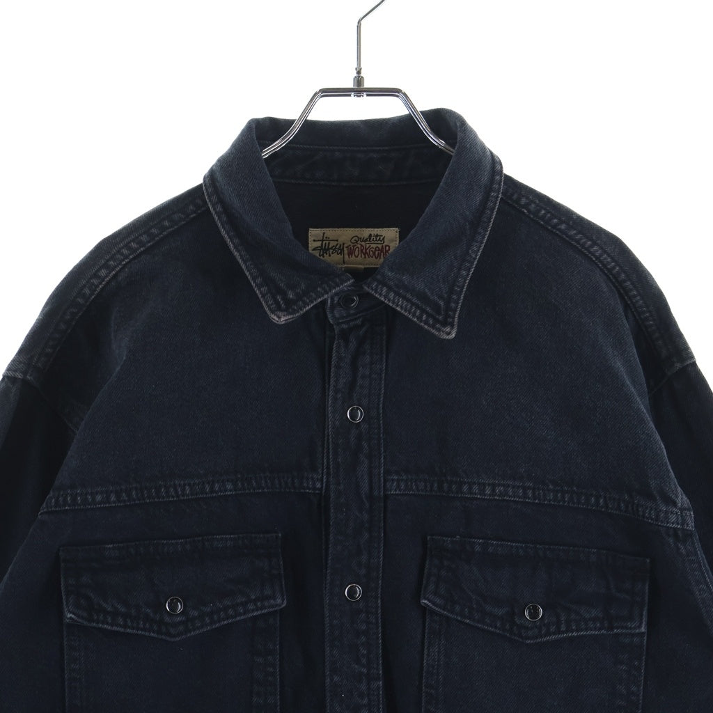 STUSSY(ステューシー) Boxy Western Denim Shirt ボクシーウエスタンデニム 長袖シャツ ブラック