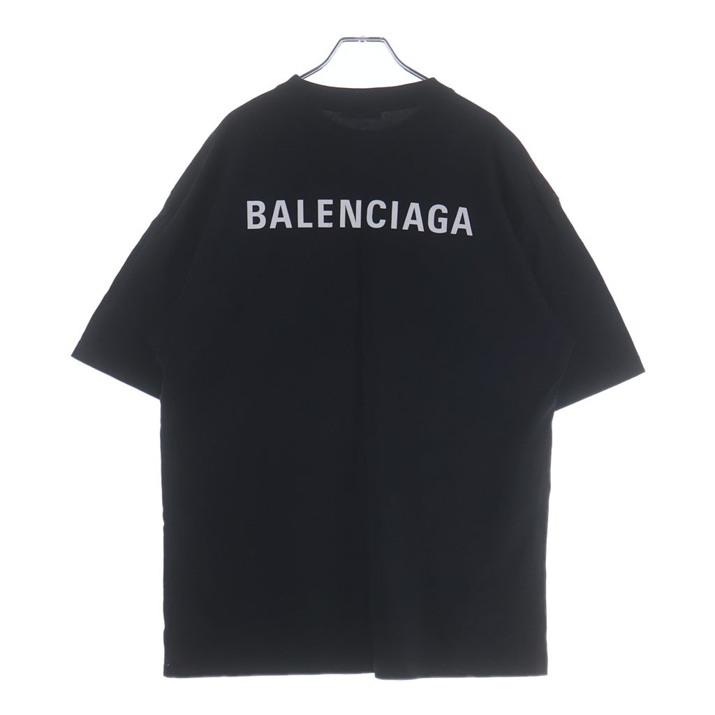 BALENCIAGA(バレンシアガ) Logo Print Tee 両面ロゴプリント クルーネック 半袖Tシャツ カットソー ブラック 612966 TIVG5
