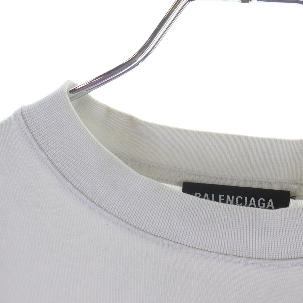 BALENCIAGA(バレンシアガ) 22SS Authentic Tee フロントロゴ エンブロイダリー クルーネック 半袖Tシャツ カットソー グレー 641675 TMVA9