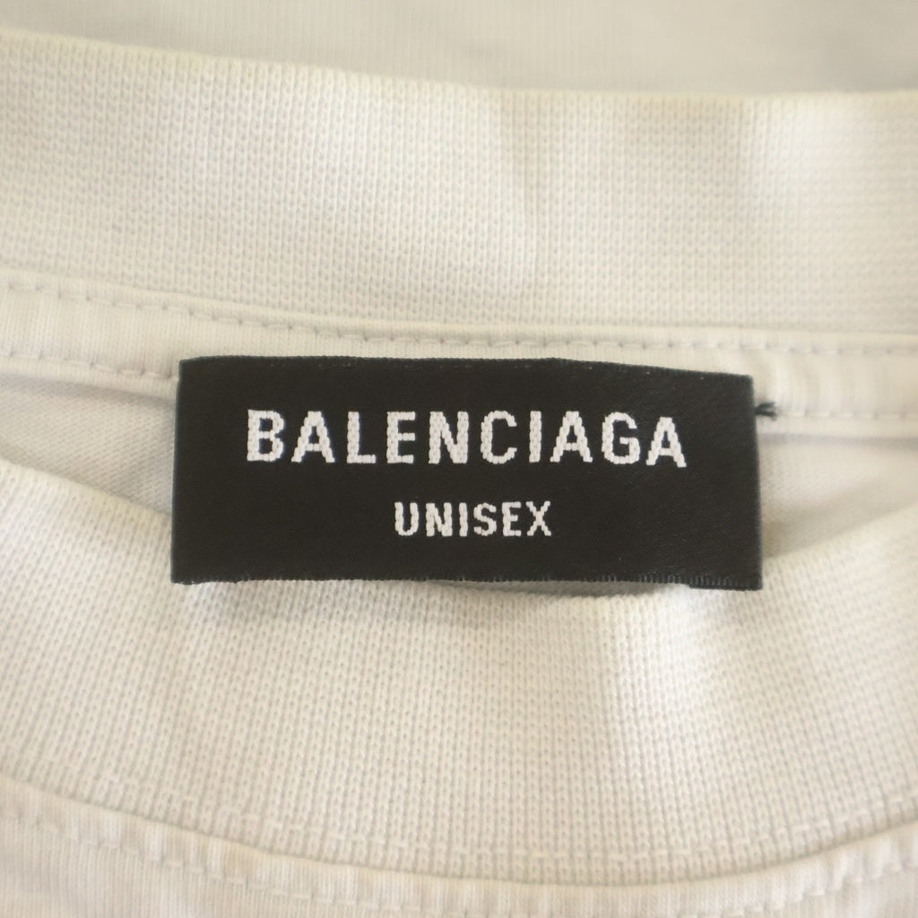 BALENCIAGA(バレンシアガ) 22SS Authentic Tee フロントロゴ エンブロイダリー クルーネック 半袖Tシャツ カットソー グレー 641675 TMVA9