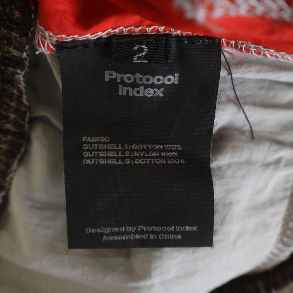 NO BRAND(ノーブランド) Protocol Index LAYERED TRACK PANTS プロトコル インデックス レイヤードトラックパンツ ネイビー