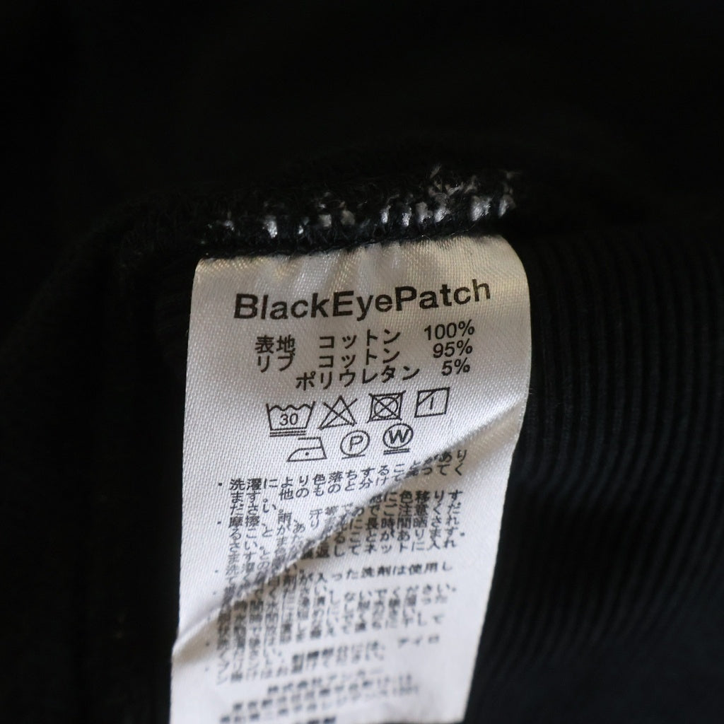 THE BLACK EYE PATCH(ブラックアイパッチ) Label Pack Print Hoodie ラベルパック ロゴプリント フーデッド パーカー ブラック