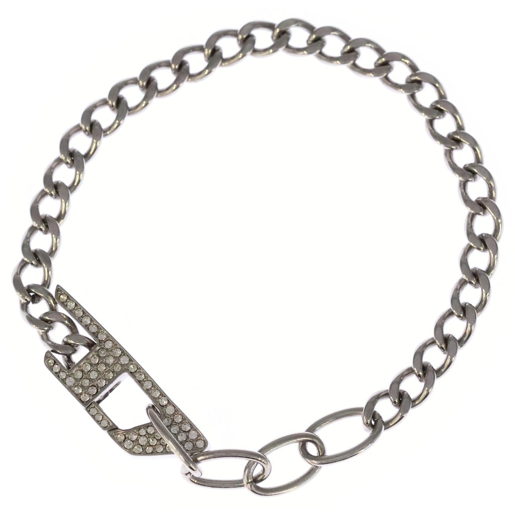 DIESEL(ディーゼル) STAINLESS STEEL CHAIN BRACELET WITH D LOGO PENDANT ステンレススチールチェーンブレスレット ウィズ Dロゴペンダント シルバー DX1627040