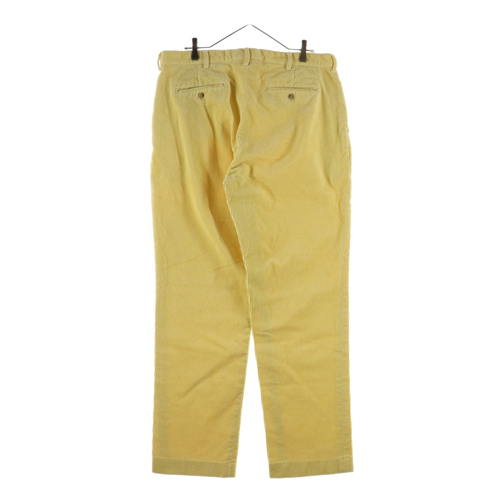 POLO RALPH LAUREN(ポロラルフローレン) 90s VINTAGE POLO CORDS ヴィンテージ ノータック 太畝 コーデュロイパンツ イエロー