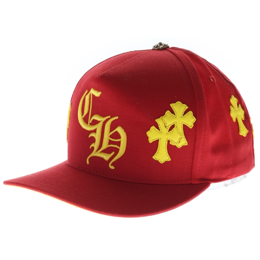 CHROME HEARTS(クロムハーツ) CH HAT クロスパッチ CH刺繍 ベースボールキャップ 帽子 レッド/イエロー