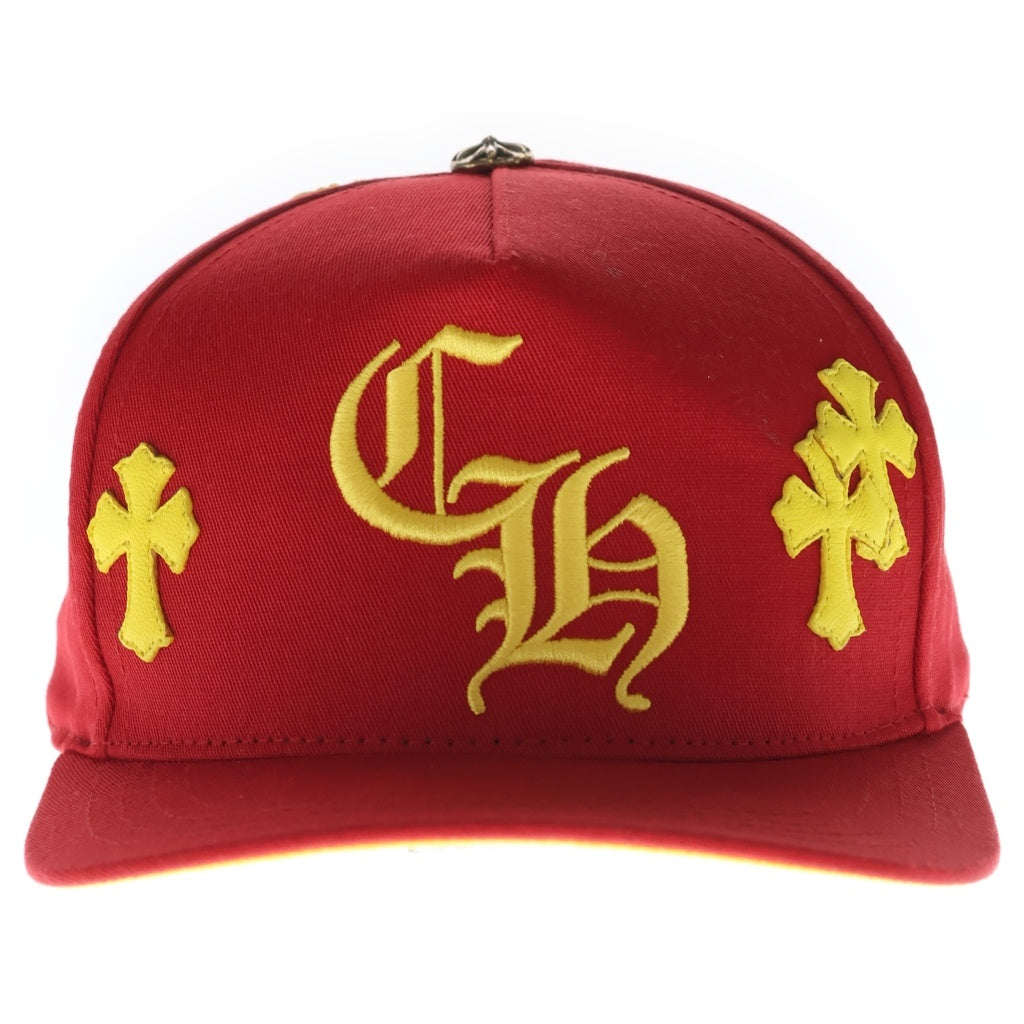 CHROME HEARTS(クロムハーツ) CH HAT クロスパッチ CH刺繍 ベースボールキャップ 帽子 レッド/イエロー