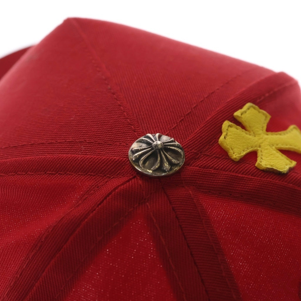 CHROME HEARTS(クロムハーツ) CH HAT クロスパッチ CH刺繍 ベースボールキャップ 帽子 レッド/イエロー